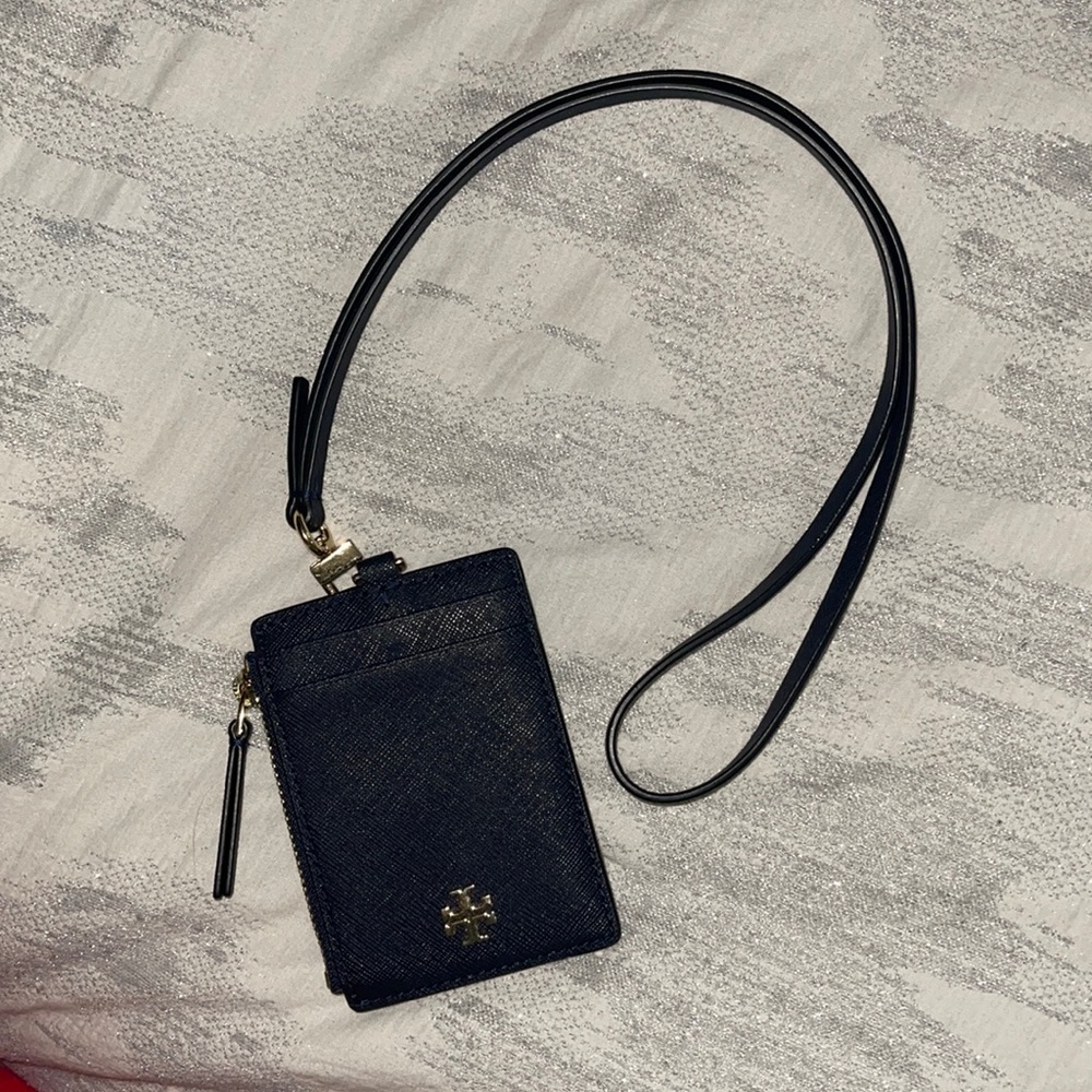 Tory Burch Navy Blue Lanyard/Card-holder